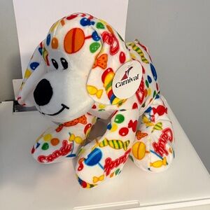Carnival Cruise Candy Print Plush Puppy - NWT!